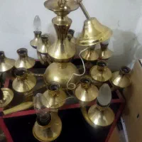 لوستر برنجی دوعدد و یک شیشه ای
