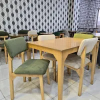 ناهار خوری با چوب راش و پایه فورتیک ثابت.در زرکالا|میز و صندلی غذاخوری|یاسوج, |دیوار