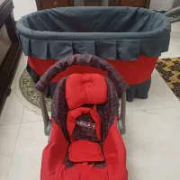 تخت نوزاد به همراه پشه بند و نی نی لای لای