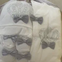 لباس نوزادی تاج دار ۷ تیکه