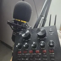 میکروفن + کارت صدا + پایه