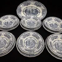 چینی قلم آبی آنتیک ژاپن|کلکسیون اشیاء عتیقه|رشت, حاجی آباد|دیوار