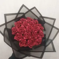 دسته گل رز روبانی جاودان