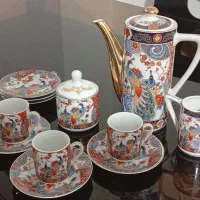 قهوه خوری و ظروف چینی  گل سرخ قدیمی