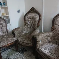 مبل 9 نفره چوب گردو قدیمی|حراج|مشهد, کوه سنگی|دیوار