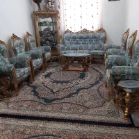 مبل سلطنتی استیل ۹ نفره فیروزه‌ای طلایی|مبلمان خانگی و میز عسلی|یزد, |دیوار