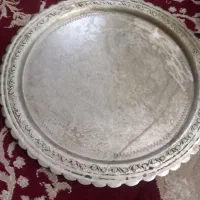 سینی قدیمی جنس ورشو قلم کاری شده