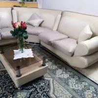 مبل چرم با پایه استیل|مبلمان خانگی و میز عسلی|کرمان, |دیوار