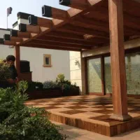 آلاچیق سوناکابینت پله چوبی روف گاردن دکورفروشگاه