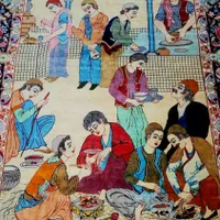 تابلو فرش و قالیچه تمام ابریشم ۸۰ رج مارکدار قم