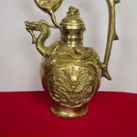 مجسمه برنز آبریز طرح دسته طاووس برنزی