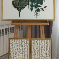 تابلو 3لت پروانه و ریسه فول برجسته