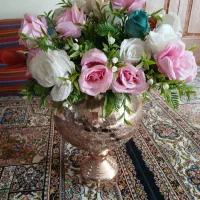 جامی طلایی با گل توش خیلی شیک|گل مصنوعی|بومهن, |دیوار
