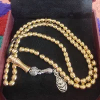 تسبیح طلایی برنجی