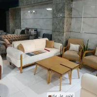 مبل راحتی / مینیمال / دسته چوبی / مبلمان با ضمانت
