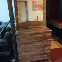تخت تکنفره با دراور با قاب اینه