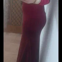 لباس مجلسی مخمل شیک با کمر بند