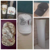 پایه روشویی.کلاه بیسبالی گپ کتان.لیوان و جاصابونی