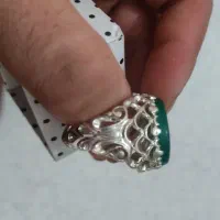 انگشتر عقیق سبز خراسان اصل رکاب ایتالیایی
