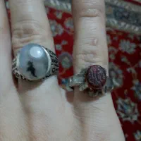 انگشترنقره شجرماه ودرخت نایاب وعقیق یمنی  ومهره
