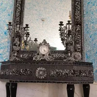 فروش اینه شمعدان طرح سلطنتی با میز و ساعت