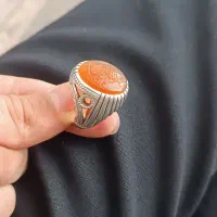 انگشتر عقیق یمنی کهنه دستساز