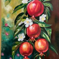 تابلودکوراتیو انار رنگ روغن مخصوص شب یلدا