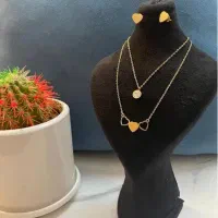 ست گردنبند و گوشواره دو لاین شاینی