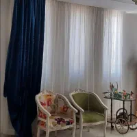 پرده حریر به همراه دستک مخمل کاملا نو