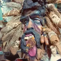 سردیس ریشه بامبو مجسمه چوبی بامبو و نارگیل