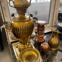 ست سماور زغالی برنج و مس|صنایع دستی و سایر لوازم تزئینی|کرج, حسین‌آباد|دیوار