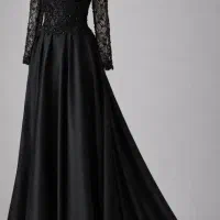 لباس مشکی مزون دوز مجلسی پارچه ترک