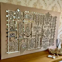تابلو آینه ای تماما کار دست|تابلو، نقاشی، عکس|یزد, |دیوار