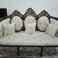 مبلمان 9 نفره نو نو به همراه میز بزرگ و عسلی چوبی|مبلمان خانگی و میز عسلی|شهرکرد, |دیوار