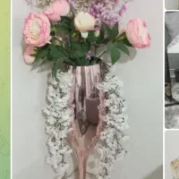 گل باگلدان کریستالی سالم وتمیز وزیبا