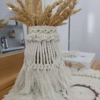 مکرومه دیوارکوب گلدان زیربشقابی واکسسوری|صنایع دستی و سایر لوازم تزئینی|تهران, یافت آباد جنوبی|دیوار