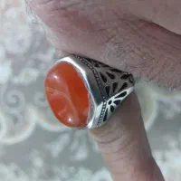 انگشترنقره سنگ عقیق طبیعی زیبا|کلکسیون اشیاء عتیقه|رومشکان, |دیوار