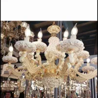 لوستر طلا سفید فروش تمام اقساطی|لوستر و چراغ آویز|ارومیه, |دیوار