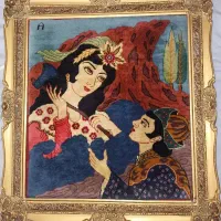 تابلو فرش دستبافت لیلی و مجنون