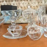 سرویس کریستال خارجی 57پارچه فنجان سینی لگن و صافی