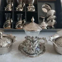 سرویس پذزیرایی ست چای خوری و قهوه خوری سیلور