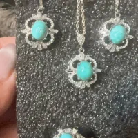 سرویس نقره با نگین فیروزه کرمان