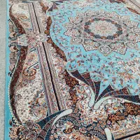 2تخته فرش 12متری زمینه فیروزه ای طرح فاخر 700شانه
