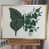 تابلو 3لت پروانه و ریسه فول برجسته