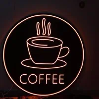 تابلو نئون شات قهوه|ریسه و چراغ تزئینی|کرمان, |دیوار