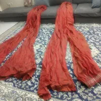 دوعدد پرده حریر شیشه ای طرح دار ترک