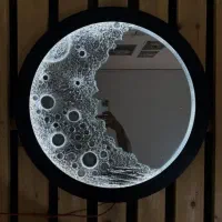 تابلو و اینه و ساعت ماه نورپردازی شده|تابلو، نقاشی، عکس|کرمانشاه, |دیوار