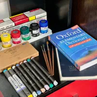 گواش پنتل.ماژیک راندو.قلمو.کتاب آکسفورد