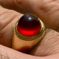 انگشتر تمام طلا ( رسول تهران ) عقیق سرخ یمنی