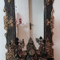 آینه و شمعدان چوبی